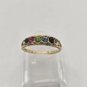 14K Gold Plated I Love You Family Birthstone Accent Ring
